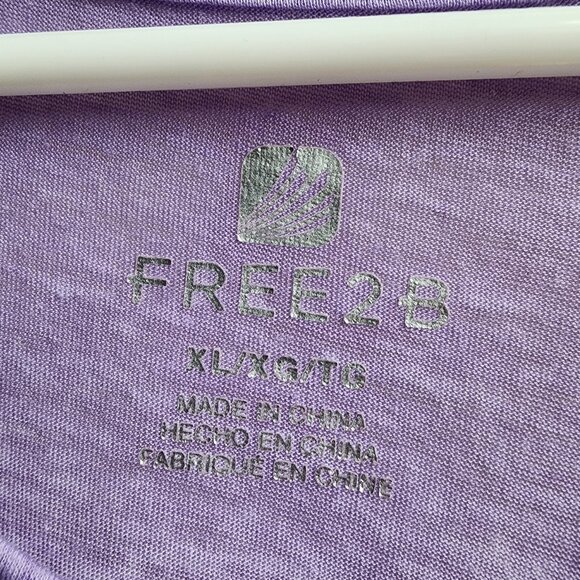 Free2B Purple Scoop Neck Tissue T-Shirt Size XL - Picture 8 of 15